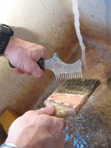 Purchase a quality brush and clean the bristles with water (for latex paint) and a brush cleaner like Hyde's 45960. Take care of your brush, and it should last for years.